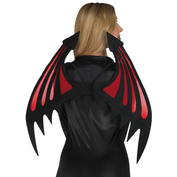 Αποκριάτικο Αξεσουάρ Φτερά Διαβόλου, Κόκκινο-Μαύρο