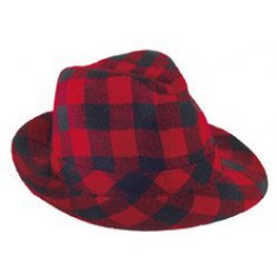 Αποκριάτικο Αξεσουάρ Καπέλο Καβουράκι Καρό, Κόκκινο