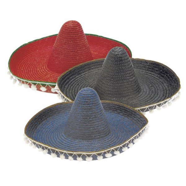 Αποκριάτικο Αξεσουάρ Καπέλο Μεξικάνου Ψάθινο, 3 Χρώματα