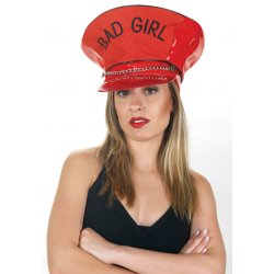 Αποκριάτικο Αξεσουάρ Γυναικείο Καπέλο Vinyl Bad Girl Κόκκινο