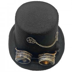 Αποκριάτικο Καπέλο Τσόχινο με Γυαλιά SteamPunk